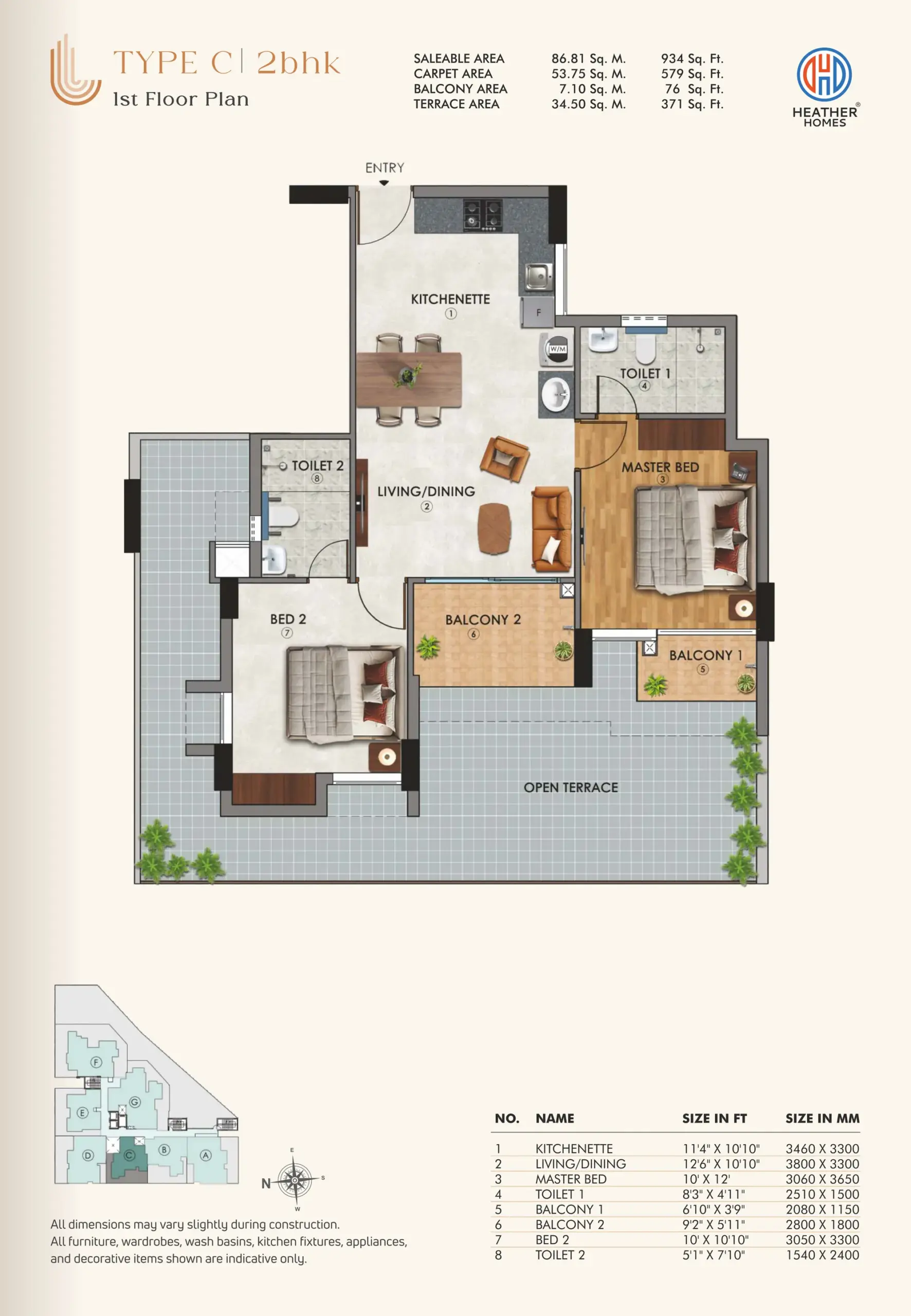 16 - Type C 2BHK - 1st Floor