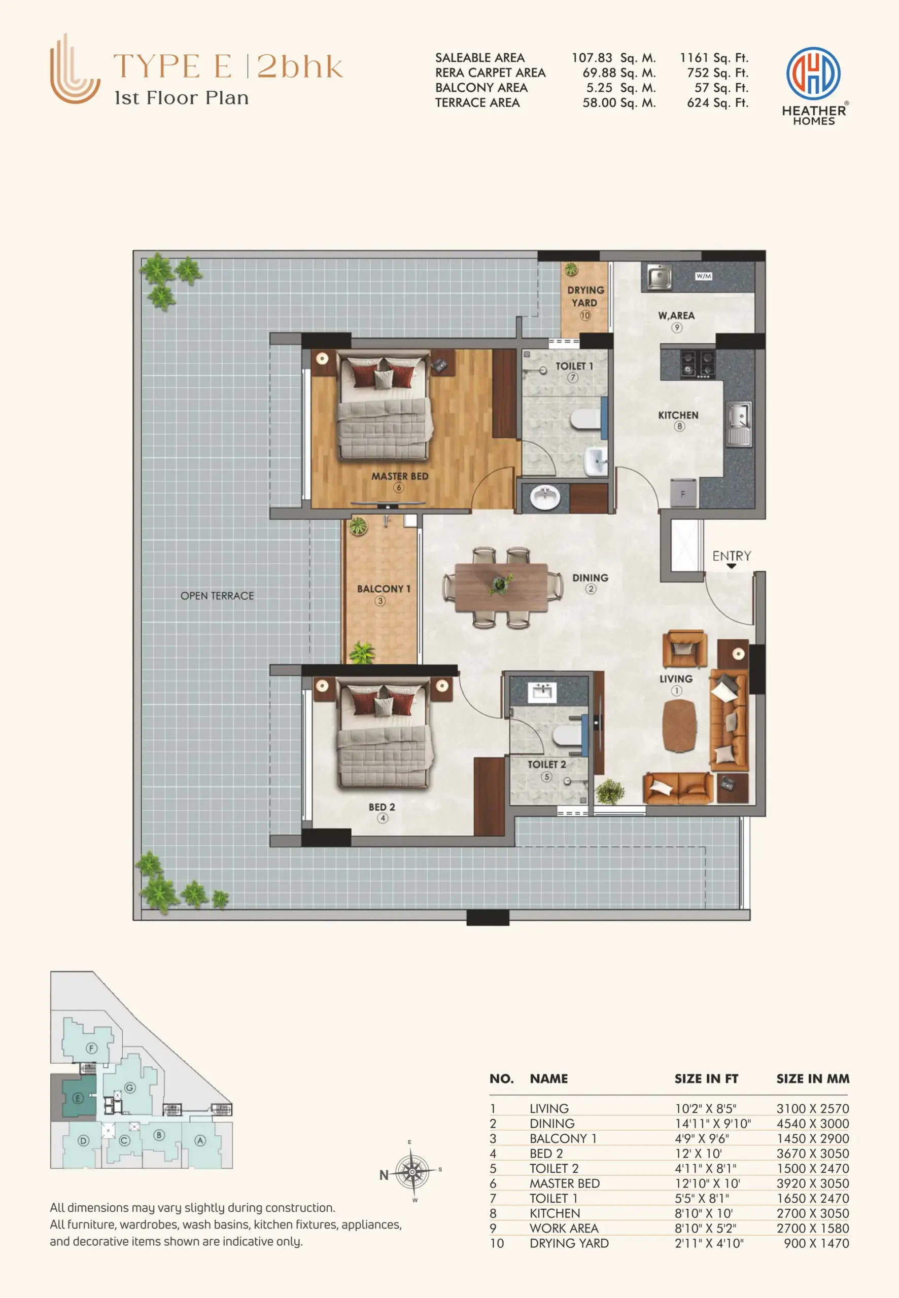 21 - Type E 2BHK - 1st Floor