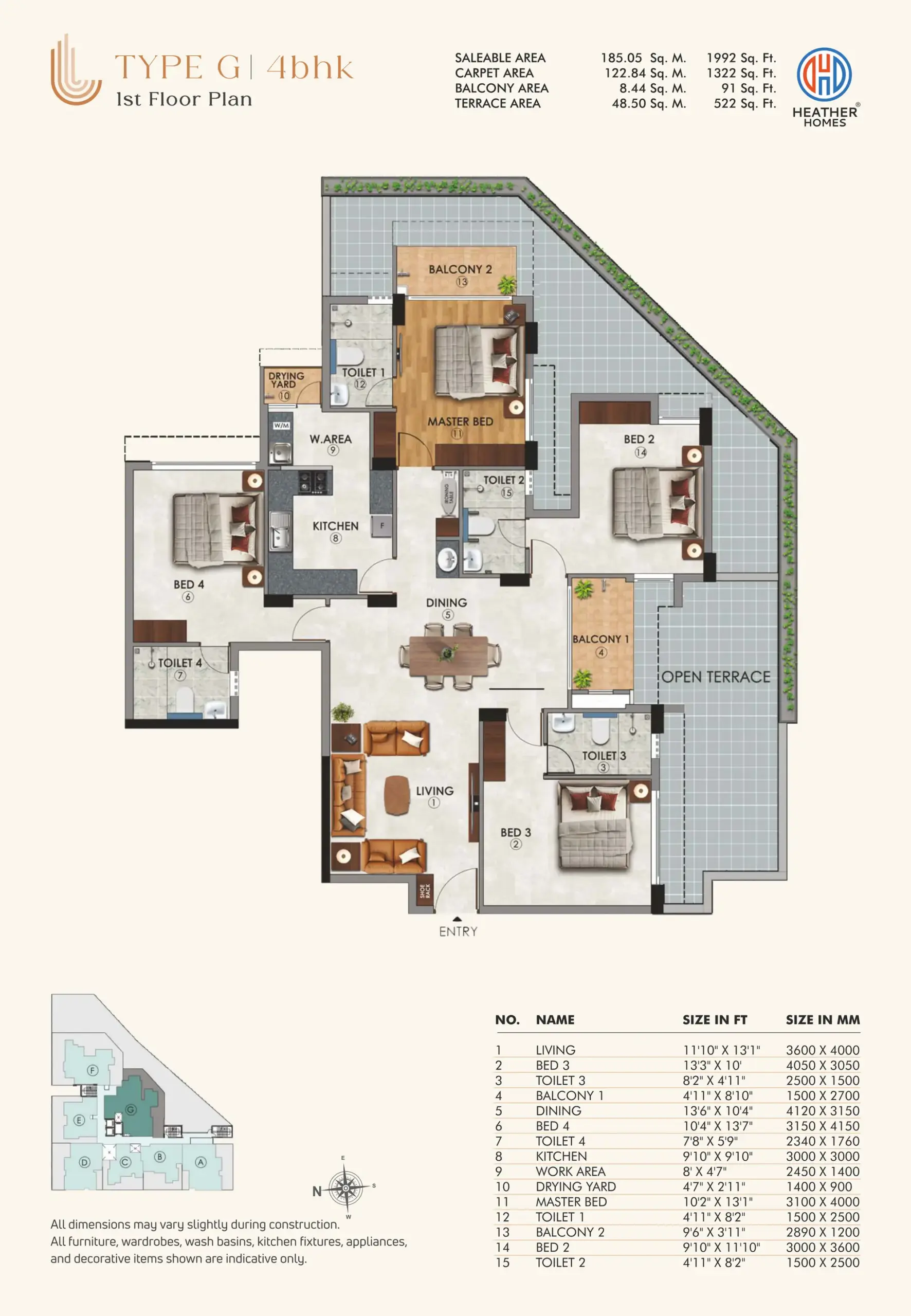 25 - Type G 4BHK - 1st Floor